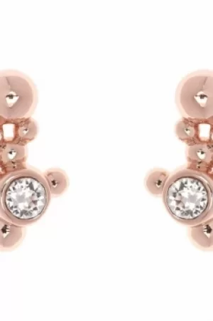 Ladies Karen Millen Rose Gold Plated Evolution Crystal Stud Earrings KMJ994-24-02