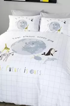 'Future' 100% Natural Cotton Eco Warrior Childrens Duvet Cover Set