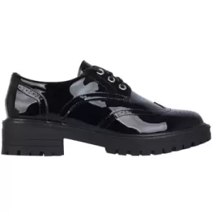 Miso Chunk Brogue Junior Girls Shoes - Black