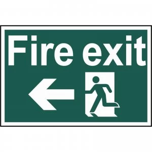 Scan Fire Exit Running Man Sign Arrow Left 300mm 200mm Standard