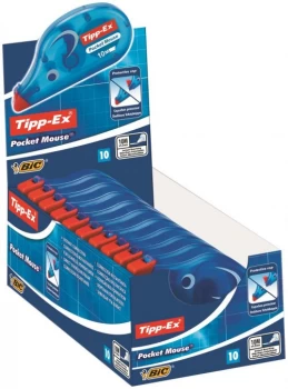 Tipp-Ex 4.2mm x 9m Pocket Mouse Correction Tape Roller Disposable Pack of 10