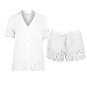 Cyberjammies Leah Embroidered Pyjama Set - White