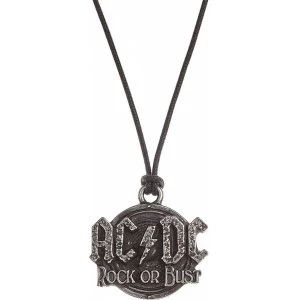 ACDC Alchemy Rocks Rock Or Bust Pewter Pendant Silver