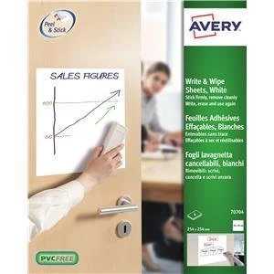 Original Avery 25.4cm Write Wipe Square Format Pack of 4 Sheets