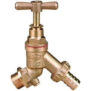Wickes Brass Garden Tap With Double Check Valve - 12mm