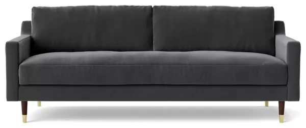 Swoon Rieti Velvet 3 Seater Sofa - Granite Grey