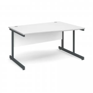 Contract 25 Right Hand Wave Desk 1400mm - Graphite Cantilever Frame w