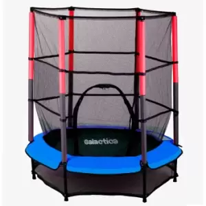 Galactica Childrens Mini Trampoline With Safety Net 4.5ft Kids Rebounder - Blue