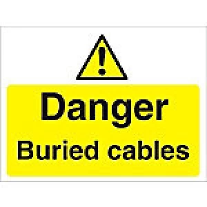 Warning Sign Buried Cables Fluted Board 45 x 60 cm