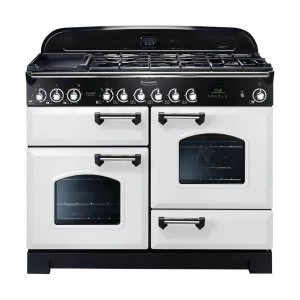 Rangemaster 112930 CDL110DFFWH-C Classic Deluxe 110cm Dual Fuel Cooker in White-C