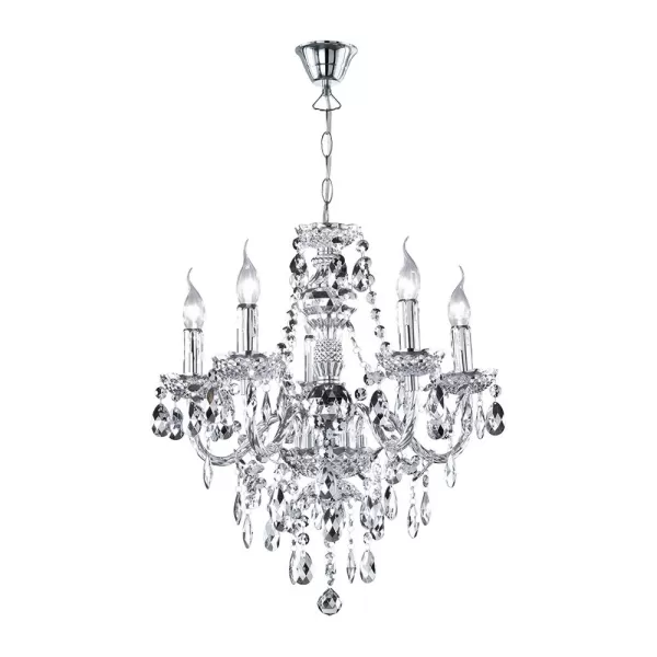 Luster Young living 5 Light Multi Arm Chandelier Chrome