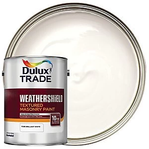 Dulux Trade Weathershield Textured Masonry Paint - Brilliant White 5L