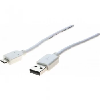 1.8m USB 2.0 A To Micro B White Cable
