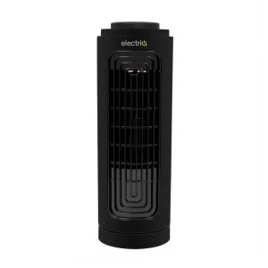 electriQ Slim Tower Fan with Oscillation and 3 speed settings - Black