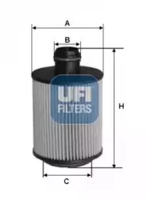 2516000 UFI Oil Filter Oil Cartridge