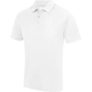 AWDis Just Cool Mens Plain Sports Polo Shirt (4XL) (Arctic White)