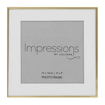 4" x 4" - Impressions Brushed Brass Finish Photo Frame