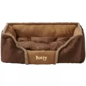 Bunty Kensington Dog Bed Soft Washable Fleece Fur Cushion Warm Luxury Pet Basket - Brown - Small