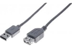 1m Grey Value USB 2.0 A Extension Cable