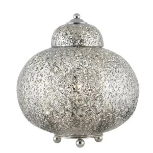 1 Light Moroccan Table Lamp Shiny Nickel, E14