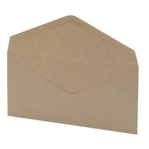 5 Star Office DL Envelopes Recycled Lightweight Wallet Gummed Window 75gsm Manilla Pack of 1000