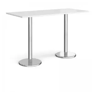 Pisa rectangular poseur table with round chrome bases 1800mm x 800mm -