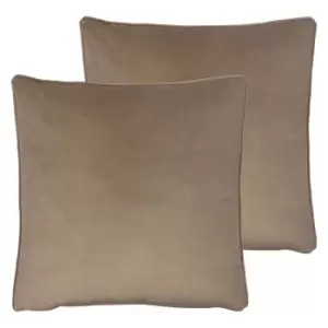 Evans Lichfield Opulence Twin Pack Polyester Filled Cushions Biscuit