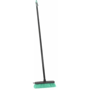 Lightweight Outdoor Hard Bristle Sweeping Brush Broom, Turquoise - JVL