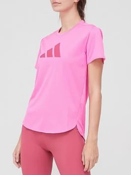 adidas 3 Bar Logo Tee - Pink, Size XS, Women