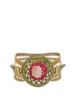 Bibi Bijoux Gold Multi 'Dreamcatcher' Crochet Bracelet, Gold, Women