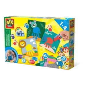 SES CREATIVE Childrens My First Fingerpaint Handprint Animals Set, 1 to 4 Years (14443)