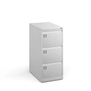 Dams MTO Steel 3 Drawer Executive Filing Cabinet 1016mm High - Silver