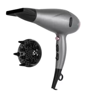 Carmen Experta 2200W AC Hair Dryer with Ionic Conditioning Grey with Pink UK Plug