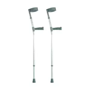 Double Adjustable Crutches With Plastic Handle - Pair - Long