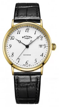 Rotary Mens 9ct Gold Case Buckingham GS11476/18 Watch