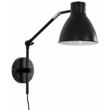Black Stem Wall Light Adjustable Shade - No Bulb
