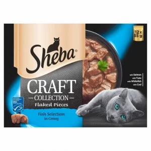Sheba Craft Fish and Gravy Cat Food Pouches 12x85g