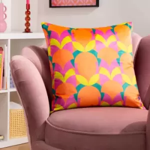 Raeya Art Deco Cushion Neon, Neon / 45 x 45cm / Polyester Filled