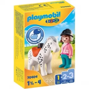 Playmobil 1.2.3 Rider with Horse Playset