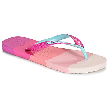 Havaianas TOP LOGOMANIA MULTICOLOR womens Flip flops / Sandals (Shoes) in Pink / 3