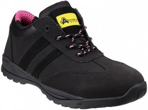 Amblers FS706 Sophie lace Up Safety Trainer, Black, Size 3 (pair 2 each)