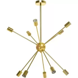 Homcom - 10-Light Modern Sputnik Chandelier, Pendant Ceiling Lights for Bedroom - Gold Tone