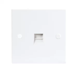 KnightsBridge 1G White Telephone Extension Socket Flush Wall Switch