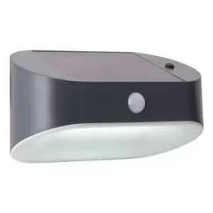 Searchlight Solar LED Wall Light with pir with pir Motion Sensor Grey