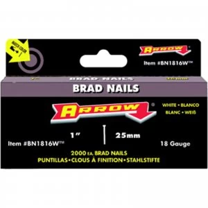 Arrow White Head Brad Nails 25mm Pack of 2000