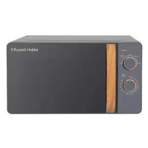 Russell Hobbs RHMM713G Scandi 17L 700W Manual Microwave - Grey with Wooden Effect Handle