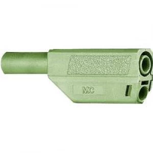 Straight blade safety plug Plug straight Pin diameter 4mm Green