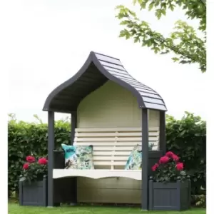 AFK Orchard Arbour Wooden Garden Seat Chair Outdoor Charcoal Grey & Cream FSC