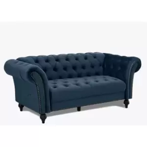 Mayfair Midnight Blue Velvet Curved Sofa 3s
