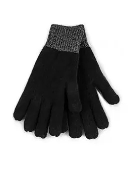 TOTES Thermal Stretch Knitted Glove Set, Black, Men